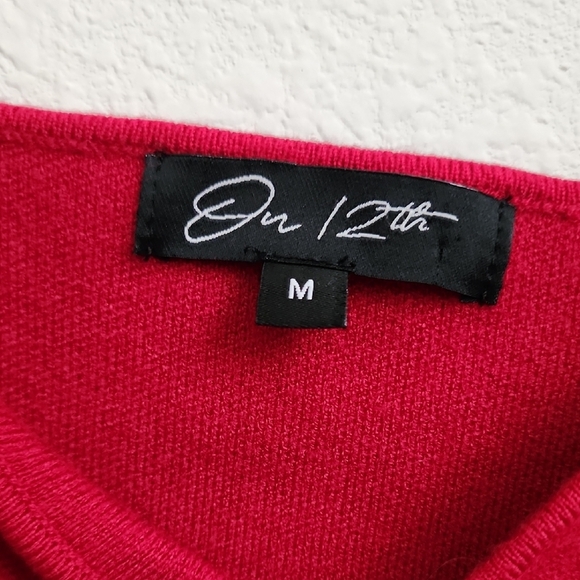 Cropped Rhinestone Embellished Red Tank Top - Picture 5 of 6